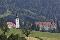 Piber church and castle — Stock Photo