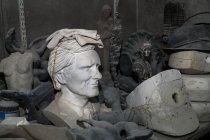 Germany, Munich, Bust of actor Helmut Fischer in art foundry — Stock Photo