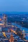 Ffrankfurt в сутінки зверху — стокове фото