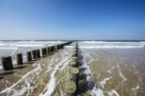 Netherlands, Zeeland, Walcheren, Domburg, Beach with breakwaters — Stock Photo