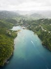 Caraibi, Santa Lucia, foto aerea della baia di Marigot — Foto stock