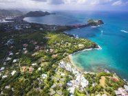 Caribe, Santa Lúcia, Cap Estate, Cottan Bay Village, fotos aéreas de Smugglers Cove Resort — Fotografia de Stock