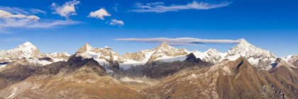 Svizzera, Vallese, Zermatt, Alphubel, Allalinhorn e Rimpfischhorn al mattino — Foto stock