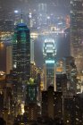 Cina, Hong Kong, Central e Tsim Sha Tsui di notte — Foto stock