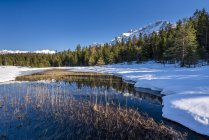 Deutschland, Bayern, Oberbayern, Garmisch-Partenkirchen, Werdenfelser Land, Lautersee im Winter — Stockfoto