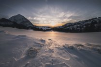 Austria, Stiria, Woerschachwald in inverno al tramonto — Foto stock