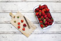 Close up of Strawberries in the bowl — Stock Photo