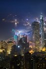 Китай, Гонконг, Центральна вночі — стокове фото