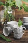 Coffee set in granite look — Stock Photo