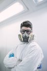 Retrato del pintor de automóviles - foto de stock
