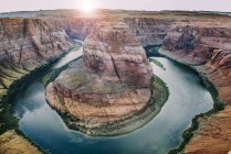 SA, Arizona, Page, Colorado River, Glen Canyon National Recreation Area, Horseshoe Bend al tramonto — Foto stock
