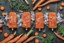 Nahaufnahme von Karotteneis am Stiel — Stockfoto