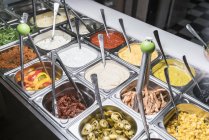 Refrigerated counter in a vegan restaurant — Stock Photo