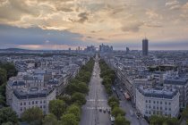 France, Paris, La Defense and city view in the evening — Stock Photo