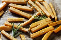 Preparing sweet potato fries, close-up — Stock Photo