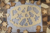 Primo piano della preparazione dei biscotti di Natale — Foto stock