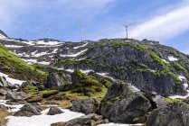 Svizzera, Vallese, ruote eoliche a Nufenen-Pass — Foto stock