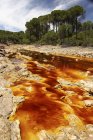 Испания, Андалусия, вода Рио Тинто, окрашенная растворенными минералами, в первую очередь железом — стоковое фото