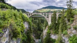 Suiza, Cantón de Graubuenden, Viaducto de Solís - foto de stock