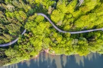 Germania, Baden-Wuerttemberg, Schurwald, Veduta aerea del bacino idrico di Herrenbach — Foto stock