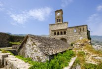 Albania, Gjirokaster, Clock tower at fortress — Stock Photo