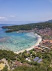 Indonésia, Bali, Vista aérea de Padangbai, baía, praia — Fotografia de Stock