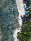 Indonésie, Bali, Padang, Vue aérienne de la plage de Thomas, Bateaux Banca — Photo de stock