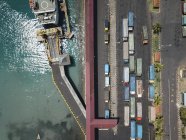 Indonesia, Bali, Aerial view of Padangbai, port from above — Stock Photo