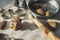 Крупним планом підготовки Різдвяне печиво — стокове фото