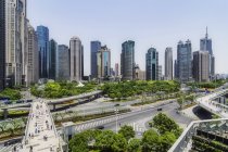 China, Shanghai, Lujiazui, view to skyline — Stock Photo