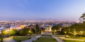 France, Paris, Panoramic cityscape from Montmartre at blue hour — Stock Photo