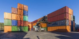 Germany, stacked containers  in the port — Stock Photo