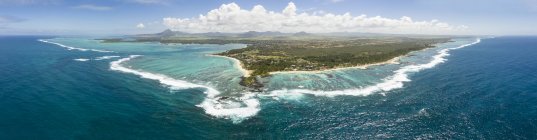 Маврикій, східне узбережжя, Індійський океан, Панорама Тру-д'О-дуче, вид з повітря — стокове фото
