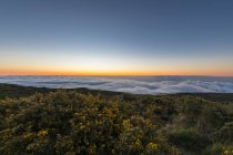 Воссоединение, Национальный парк Реюньон, Майдо, Вид с вулкана Майдо на Cirque de Mafate, море облаков и заката — стоковое фото