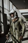 Standing astronaut in spacesuit — Stock Photo