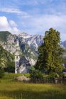 Albania, Shkoder County, Albanian Alps, Theth National Park, Theth, Catholic Church — Stock Photo