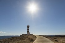 Spanien, baleares, ses salines, colonia de sant jordi, Leuchtturm colonia de sant jordi — Stockfoto