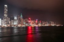 Гонконг, Цим Ша Цуй, ночной городской пейзаж — стоковое фото