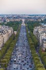 France, Paris, cityscape with Avenue des Champs-Elysees and Louvre — Stock Photo