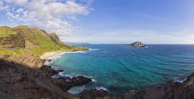 Stati Uniti, Oceano Pazifico, Hawaii, Oahu, Vista da Makapu? U Point, Kaohikaipu Island, State Seabird Sanctuary — Foto stock