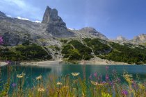 Itália, Tirol do Sul, Dolomites, Marmolada, Lago di Fedaia — Fotografia de Stock