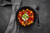 Ciotola di insalata di pomodoro con burrata — Foto stock