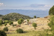 Греція, Пелопоннес, Аркадія, Ликауон, античні розкопки на сайті нижче гори Profitis Іліаса — стокове фото