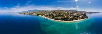 Greece, Eegean Sea, Pagasetic Gulf, Aerial view of Afissos — стокове фото