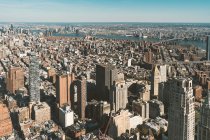 США, Нью-Йорк, Нью-Йорк, Вид с воздуха на Манхэттен — стоковое фото