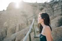 Young woman looking at view, Almeria, Spain — Stock Photo
