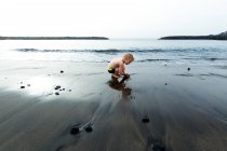 Boy playing at the seafront, Adeje, Tenerife, Canarian Islands, Spain — Stock Photo