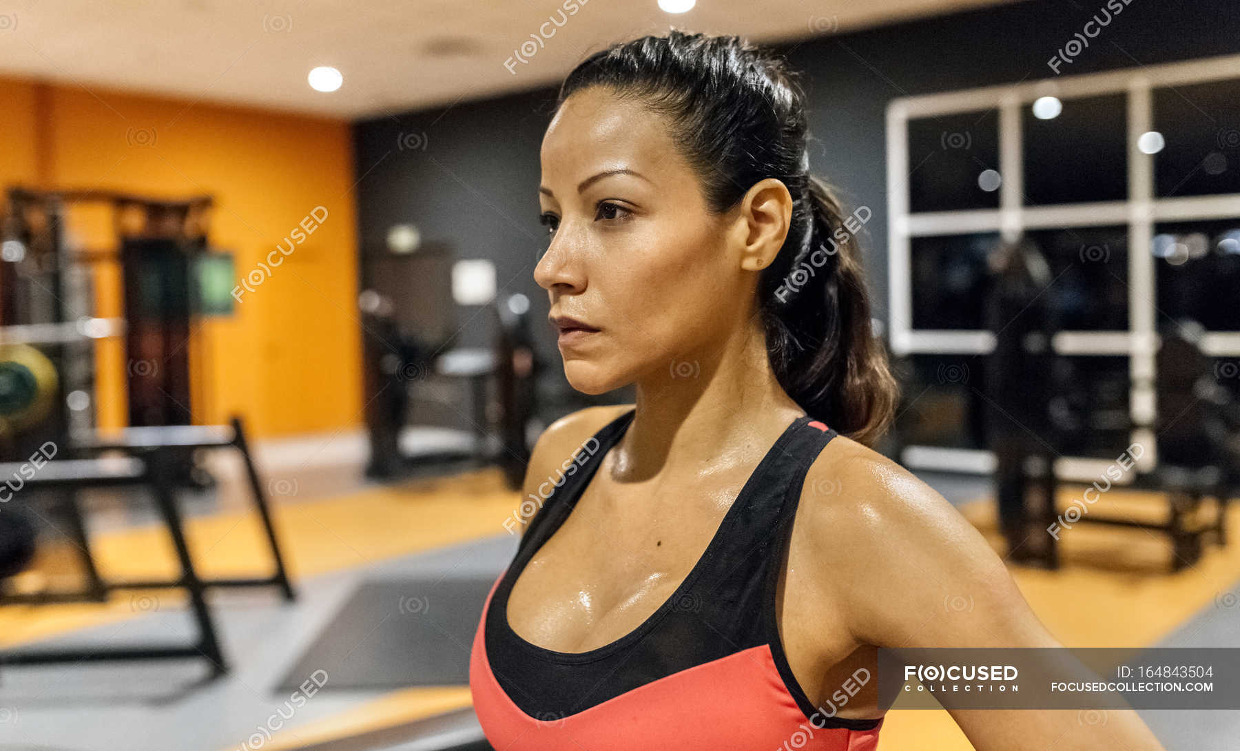 Woman Sweating After Training — Active Lifestyle, Practice - Stock 