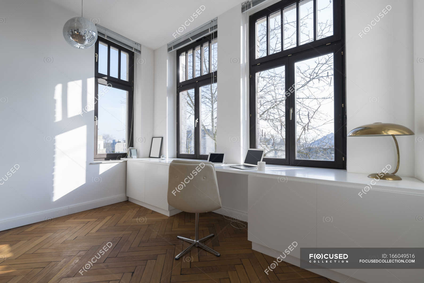 Empty Room With Chair Lamp Home Interior Stock Photo 166049516