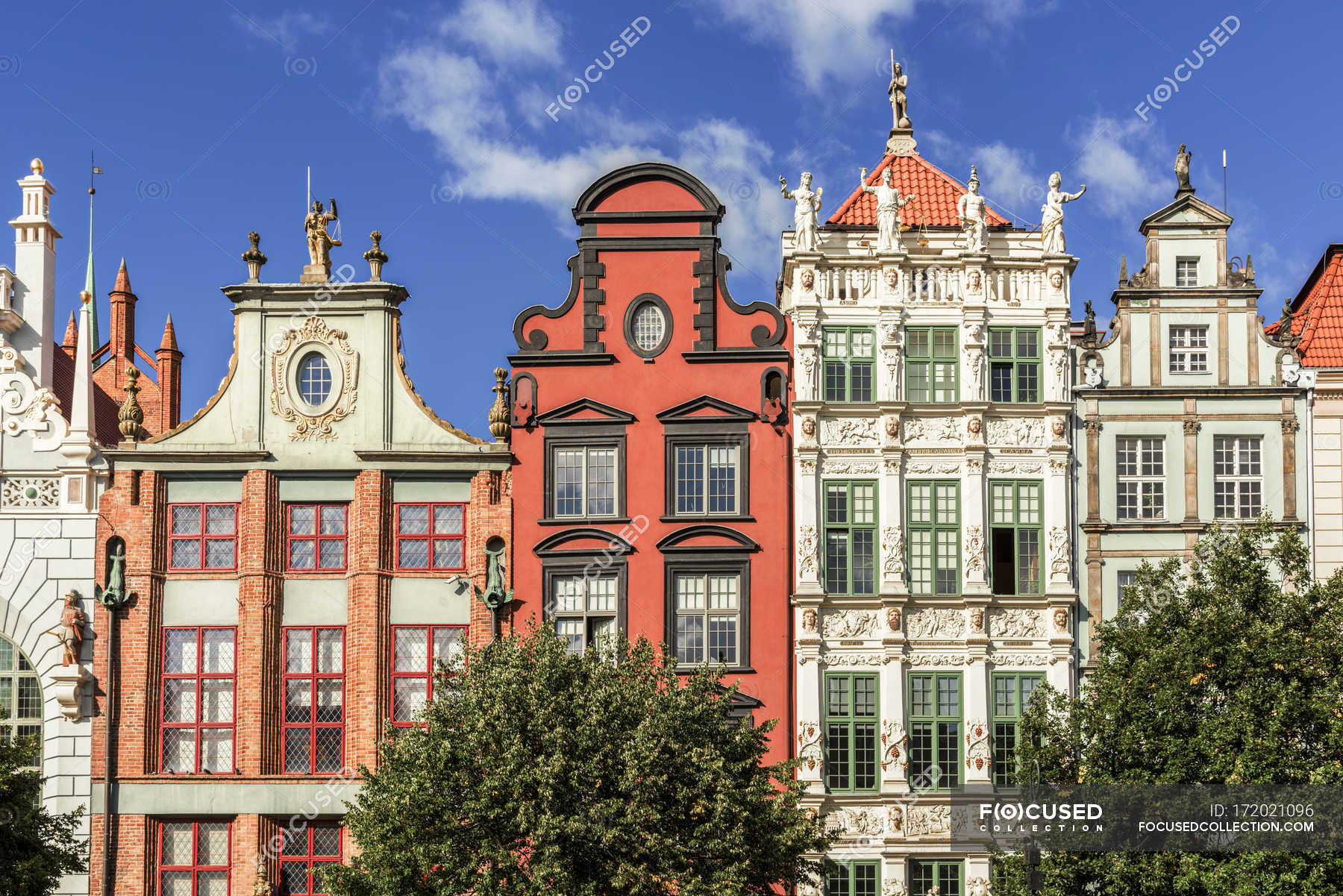Polen Pommern Danzig Die Schffenhaus Und Das Goldene Haus Auf